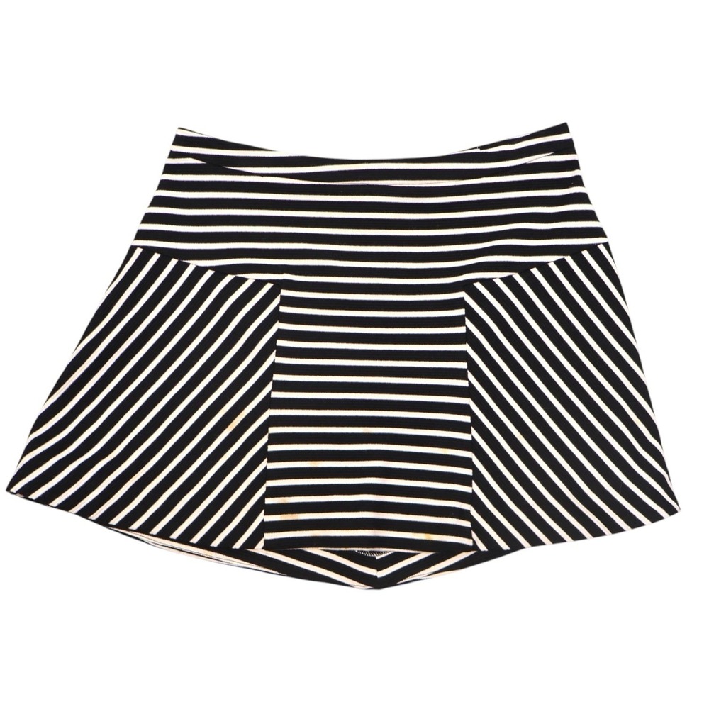 Candie's Striped Skater Skirt Black White Back Zip Size 7 Juniors Good